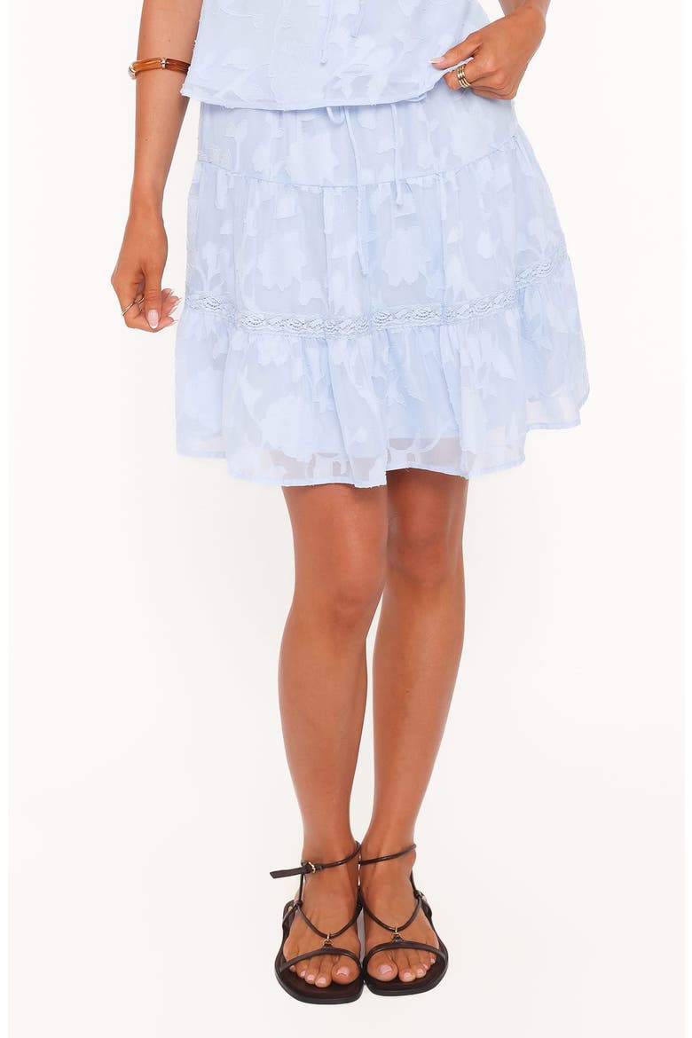 Clodagh Textured Tiered Miniskirt, Main, color, POWDER BLUE