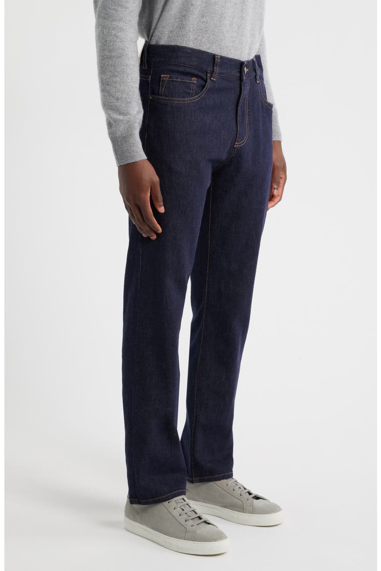 Regular Fit Stretch Cotton & Wool Jeans, Alternate, color, DARK BLUE