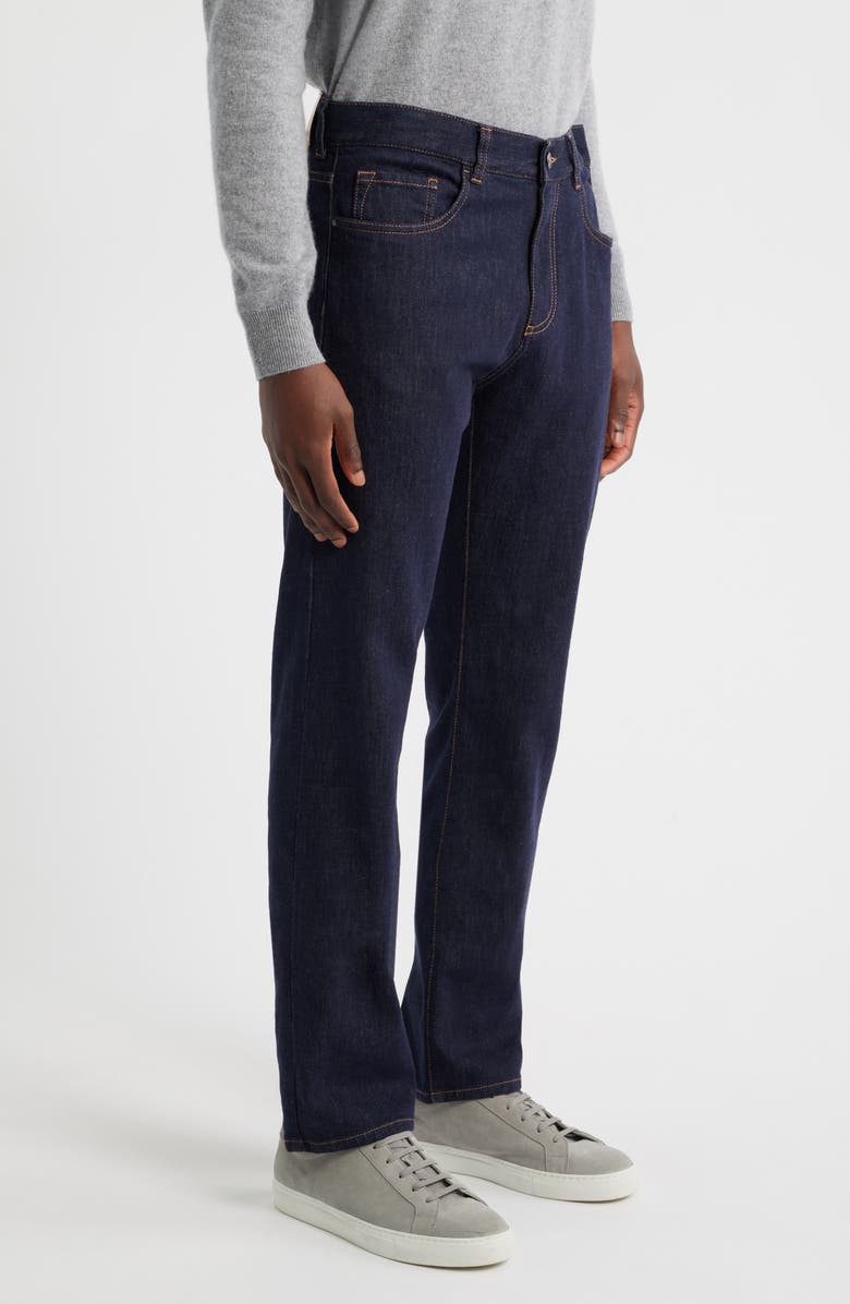 Canali Regular Fit Stretch Cotton & Wool Jeans, Alternate, color, Dark Blue