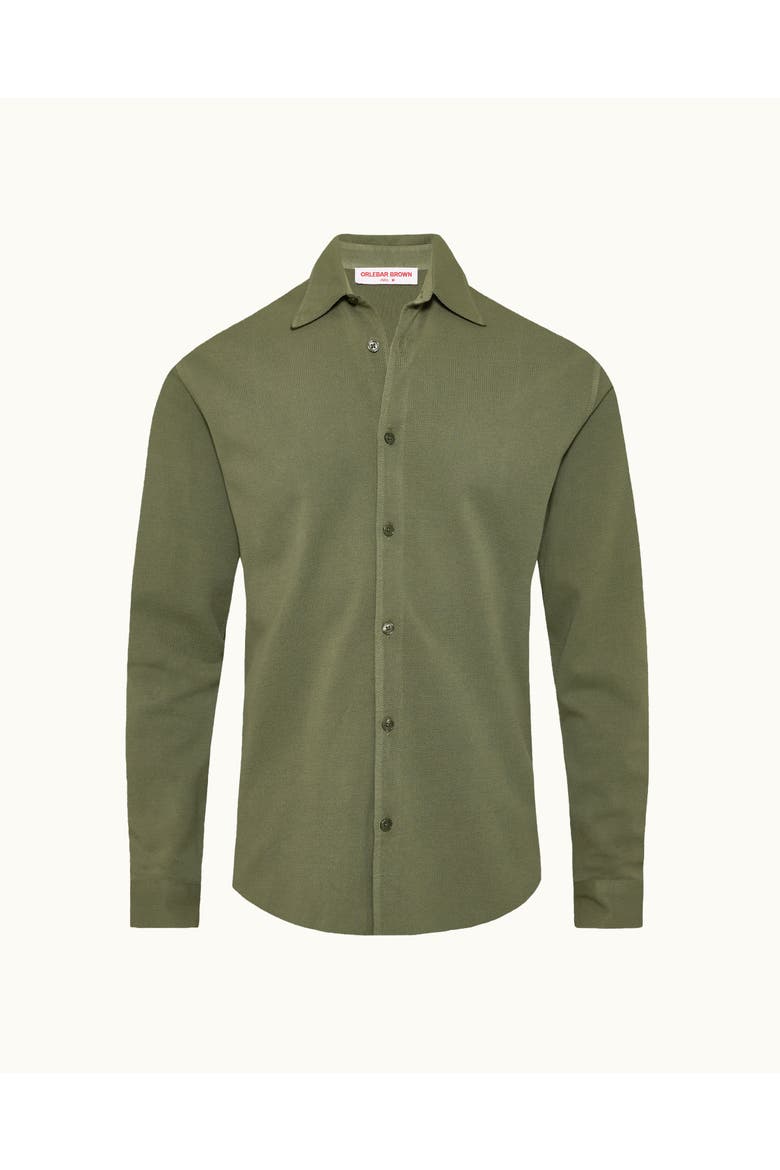 Giles Garment Dye Tailored-Fit Shirt, Alternate, color, Herbal Green