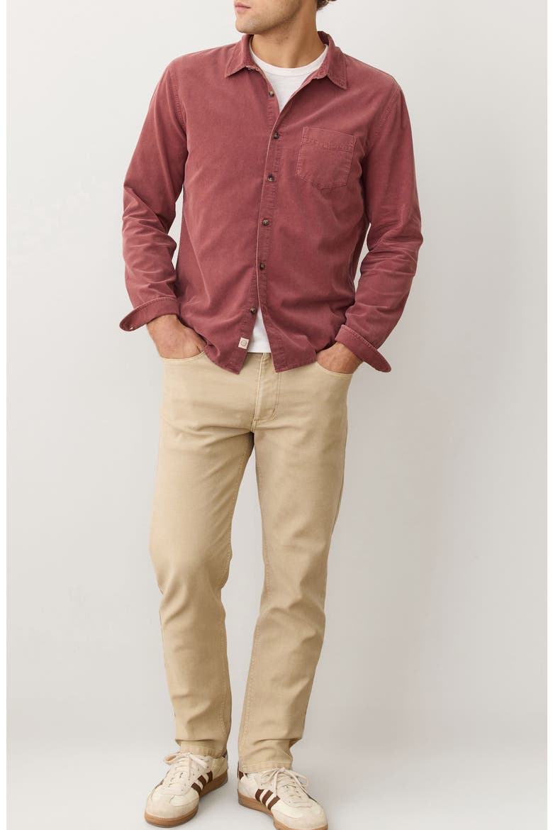 Lightweight Corduroy Button-Up Shirt, Alternate, color, AUBURN