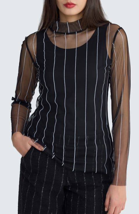 Eisley Striped Mesh Blouse
