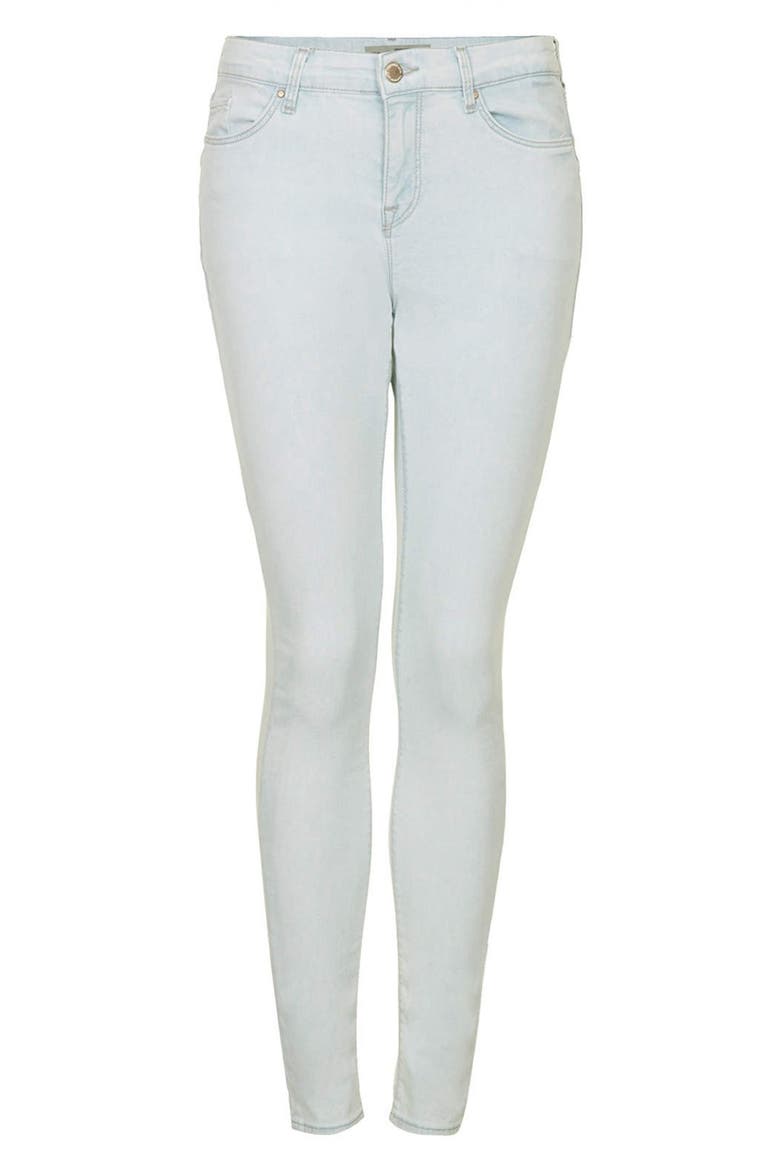 Moto 'Leigh' Mid Rise Skinny Jeans, Alternate, color, LIGHT DENIM