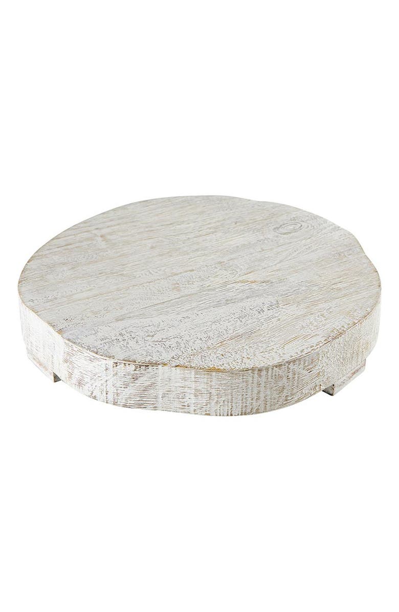 CREATIVE BRANDS Small Textured Mango Wood Tray, Main, color, White