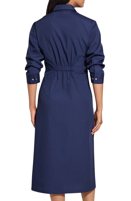 Theory Linen Blend Shirtdress In Nocturne Navy