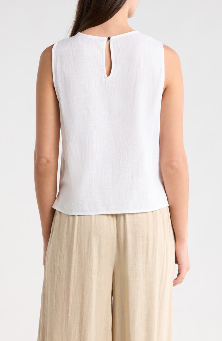 Vince Camuto Rosette Neckline Sleeveless Top, Alternate, color, Ultra White