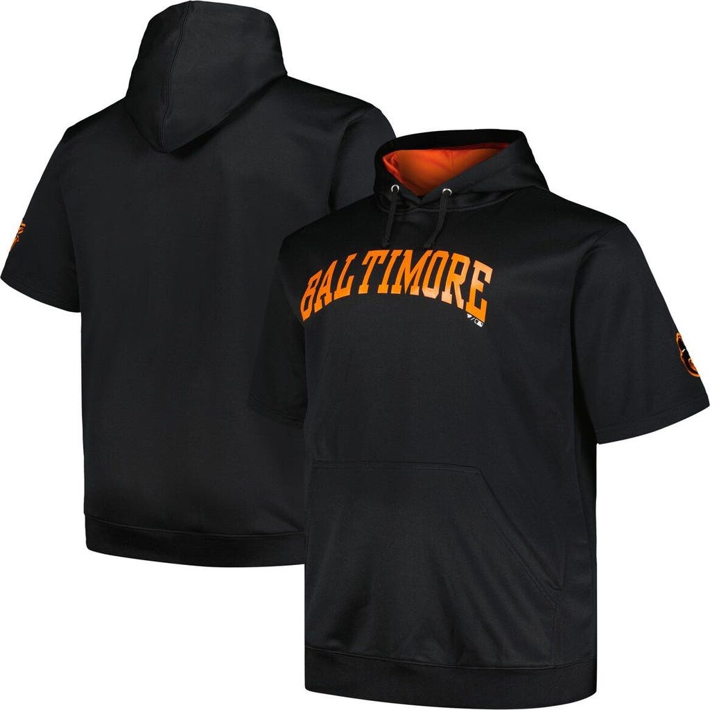 Profile Black San Francisco Giants Big & Tall Contrast Short Sleeve Pullover Hoodie