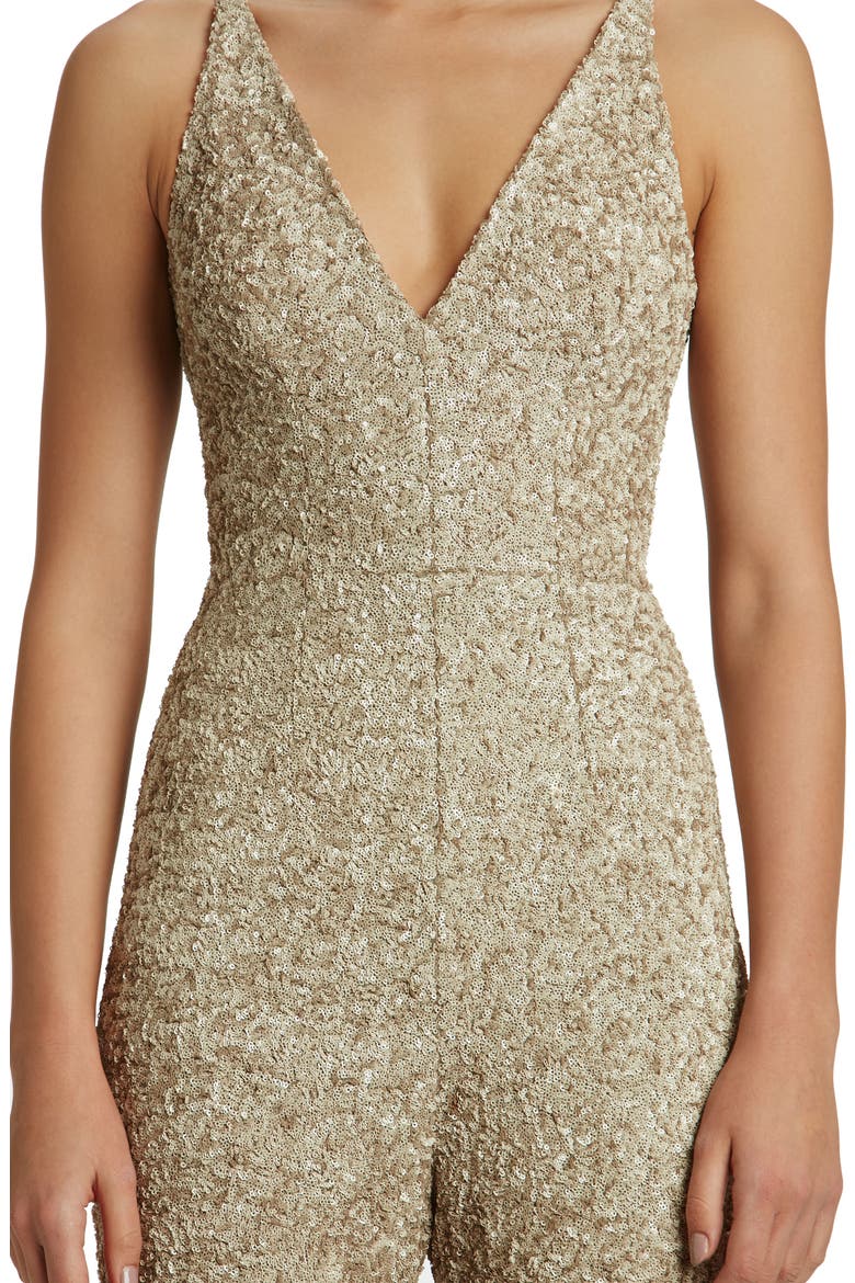 Charlie Sequin Jumpsuit, Alternate, color, TAUPE