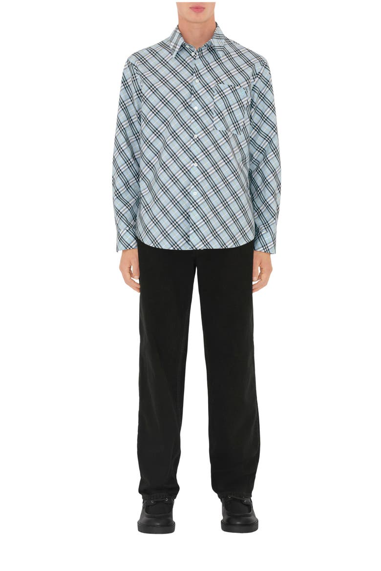 Relaxed Fit Striped Cotton Shirt, Main, color, Breeze