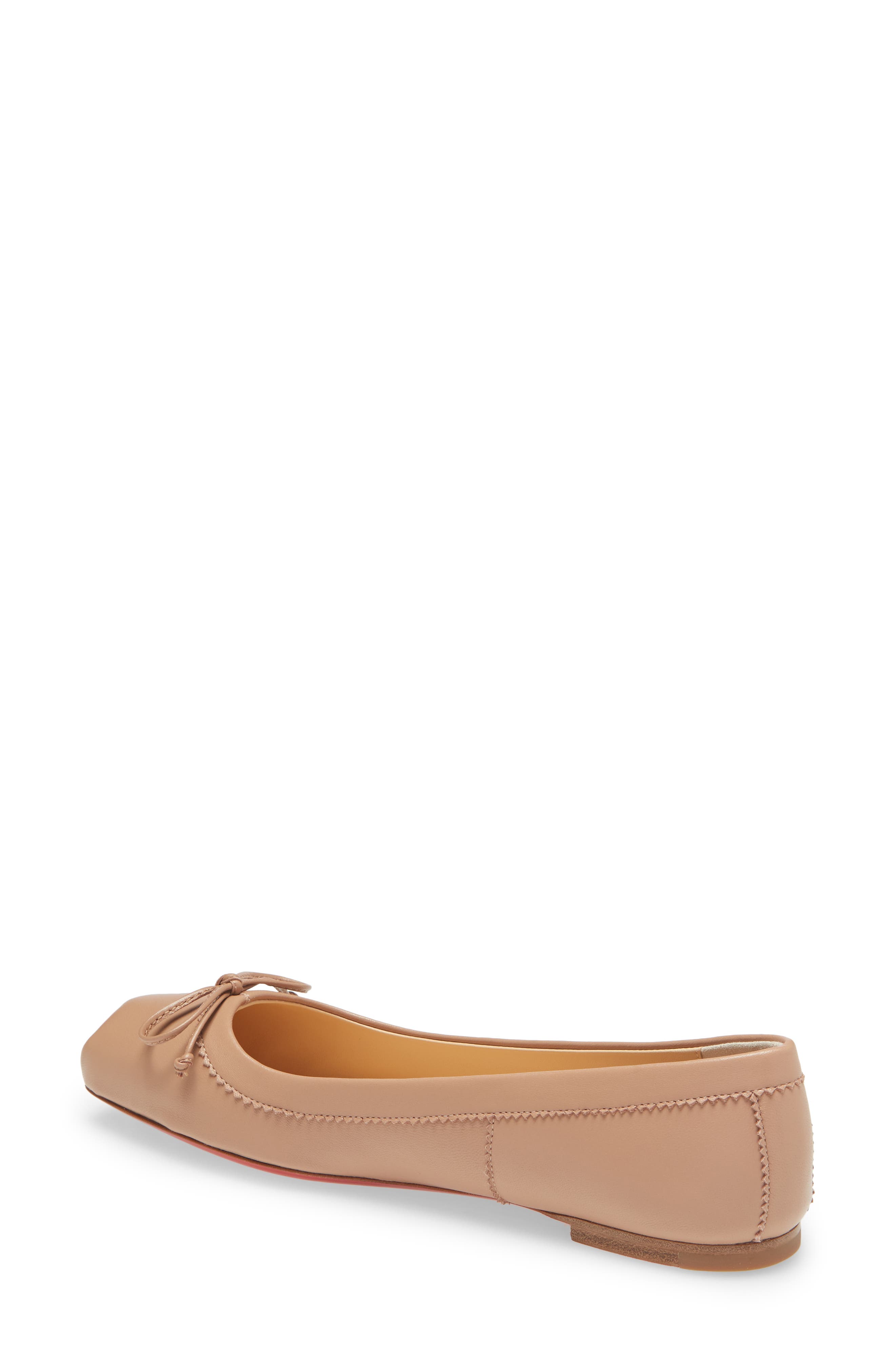 Christian Louboutin Mamadrague Square Toe Ballet Flat, Alternate, color, Nude