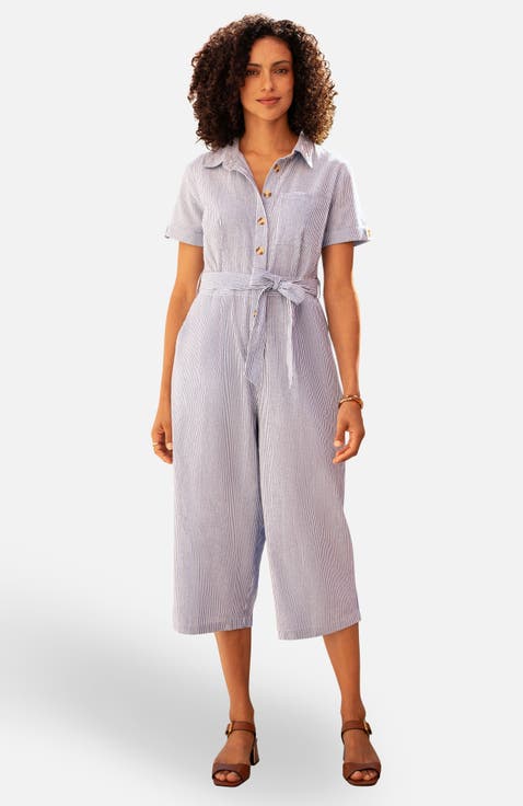 Chambray Light Denim Button Jumpsuit