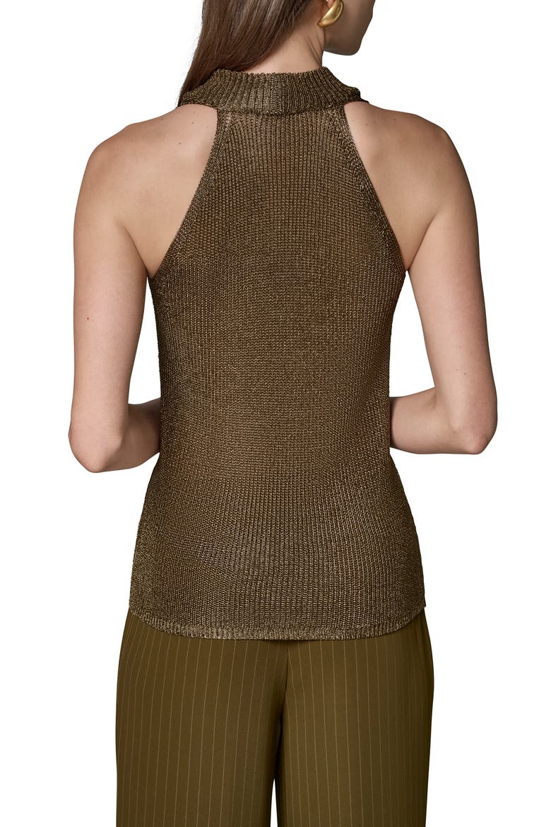 Metallic Cowl Neck Sleeveless Top, Alternate, color, OLIVE BRIN