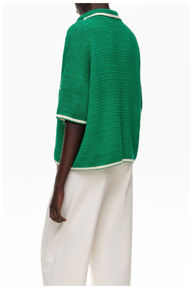 Embroidered Knit Sweater, Alternate, color, GREEN