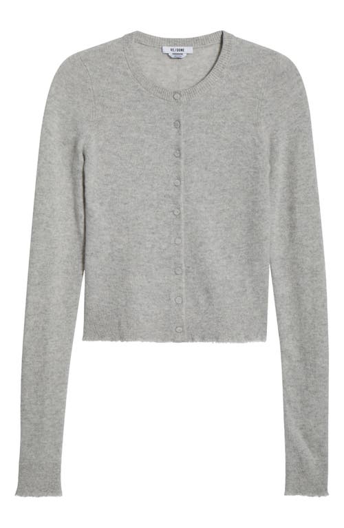 Re/done Cashmere Crewneck Cardigan In Gray