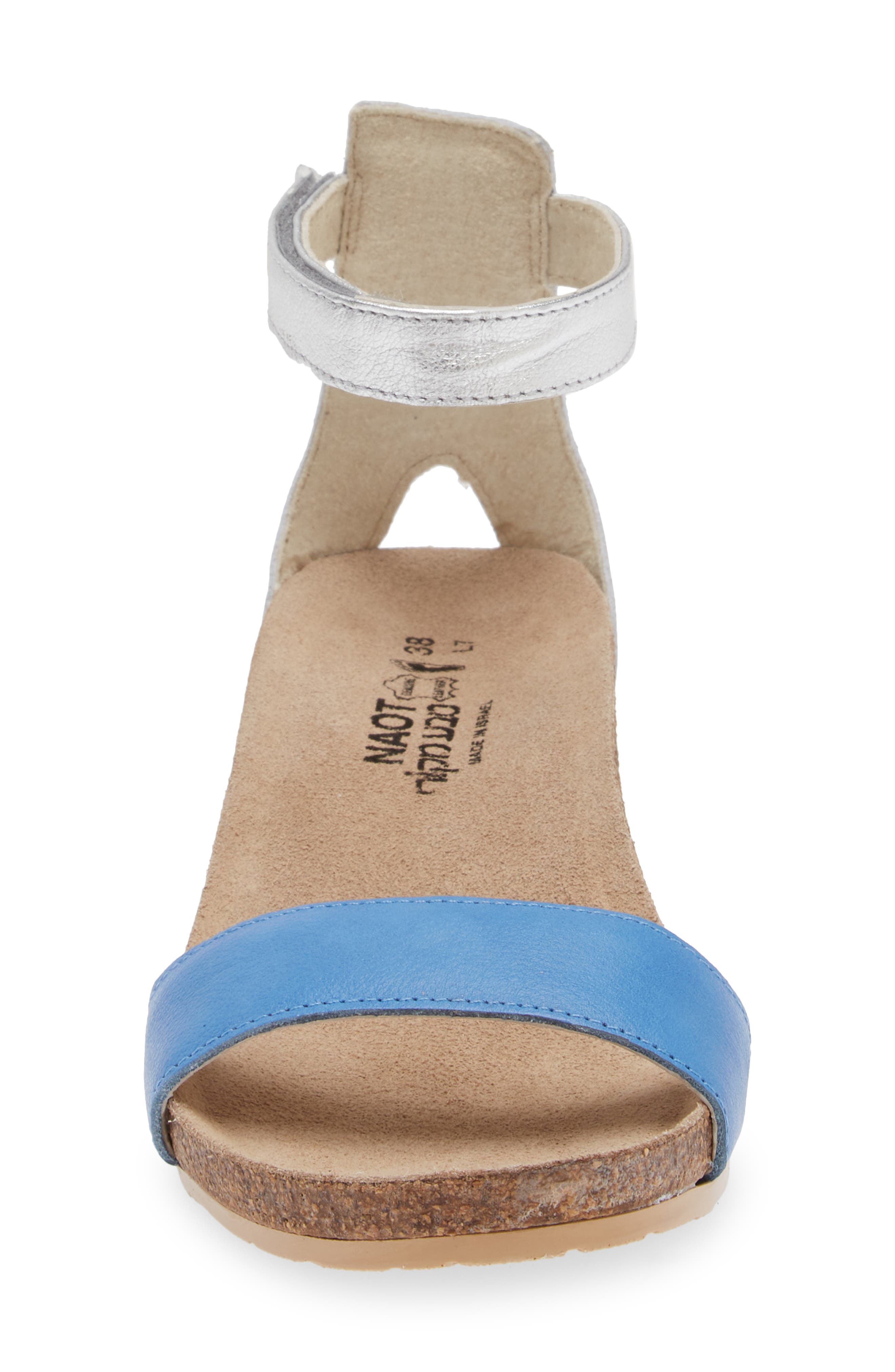 Naot 'Pixie' Sandal, Alternate, color, Sapphire Blue/ Silver/ White