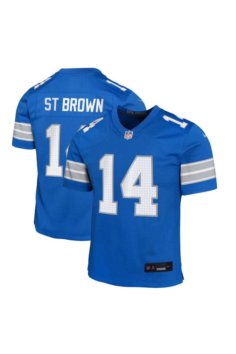 Youth Nike Amon-Ra St. Brown Blue Detroit Lions Team Player Game Jersey, Main, color, Blue