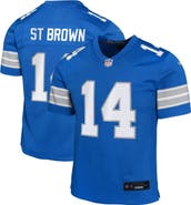Nike Youth Nike Amon-Ra St. Brown Blue Detroit Lions Team Player Game Jersey