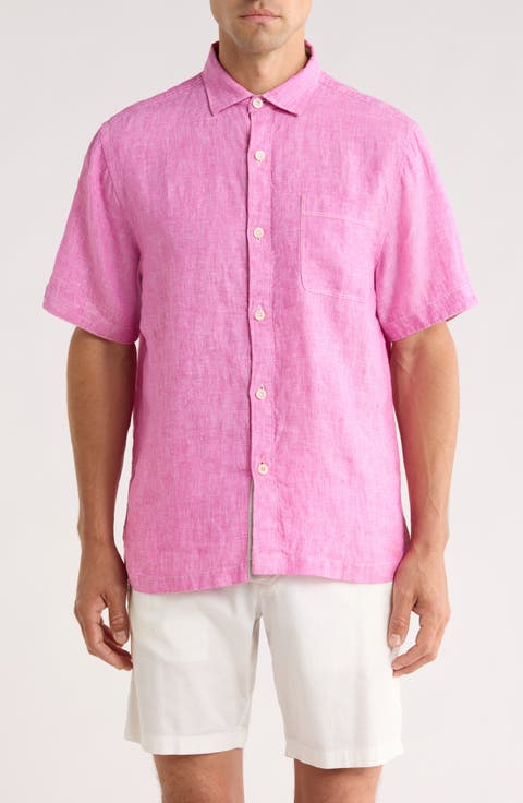 Paradise Breezer Short Sleeve Linen Button-Up Shirt