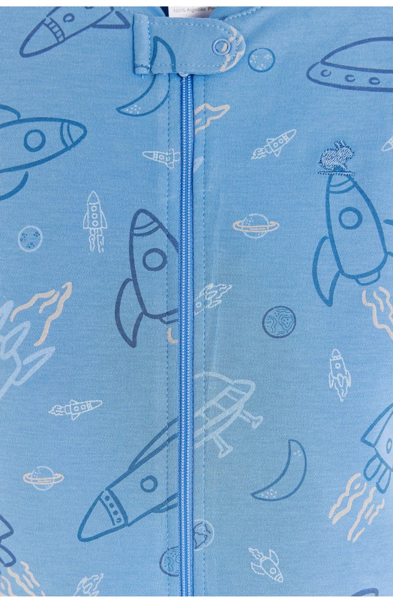 Babycottons Skyward Snug Zip Footed Pajama for Infant, Alternate, color, Blue