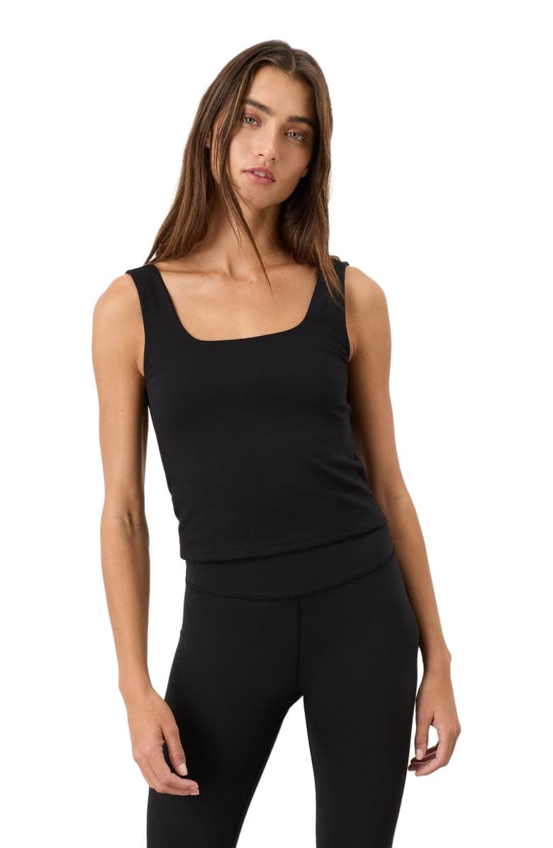 Pact On The Go-To Square Neck Tank Made With Organic Cotton, Main, color, Black