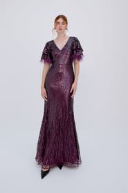 RAISHMA Selene Burgundy Gown