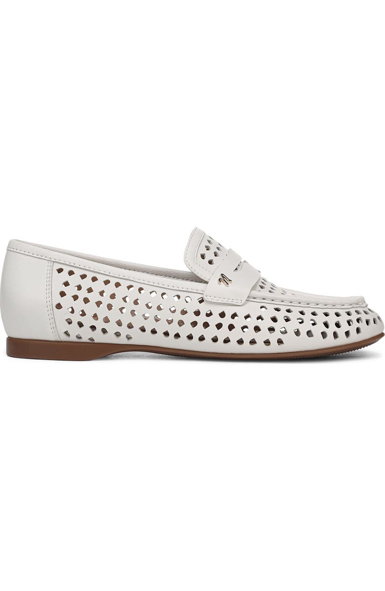 Naturalizer Bloom Perforated Penny Loafer, Alternate, color, Warm White