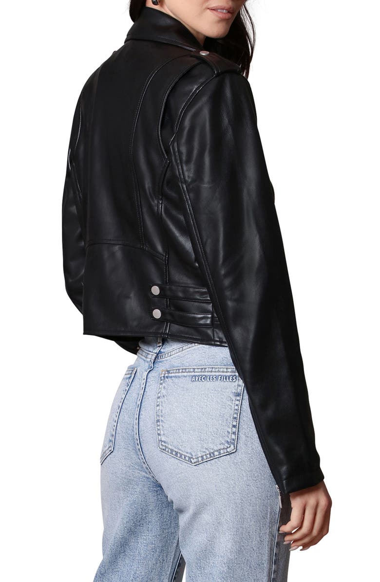 Avec Les Filles Faux-Ever Leather<sup>™</sup> Essential Biker Jacket, Alternate, color,