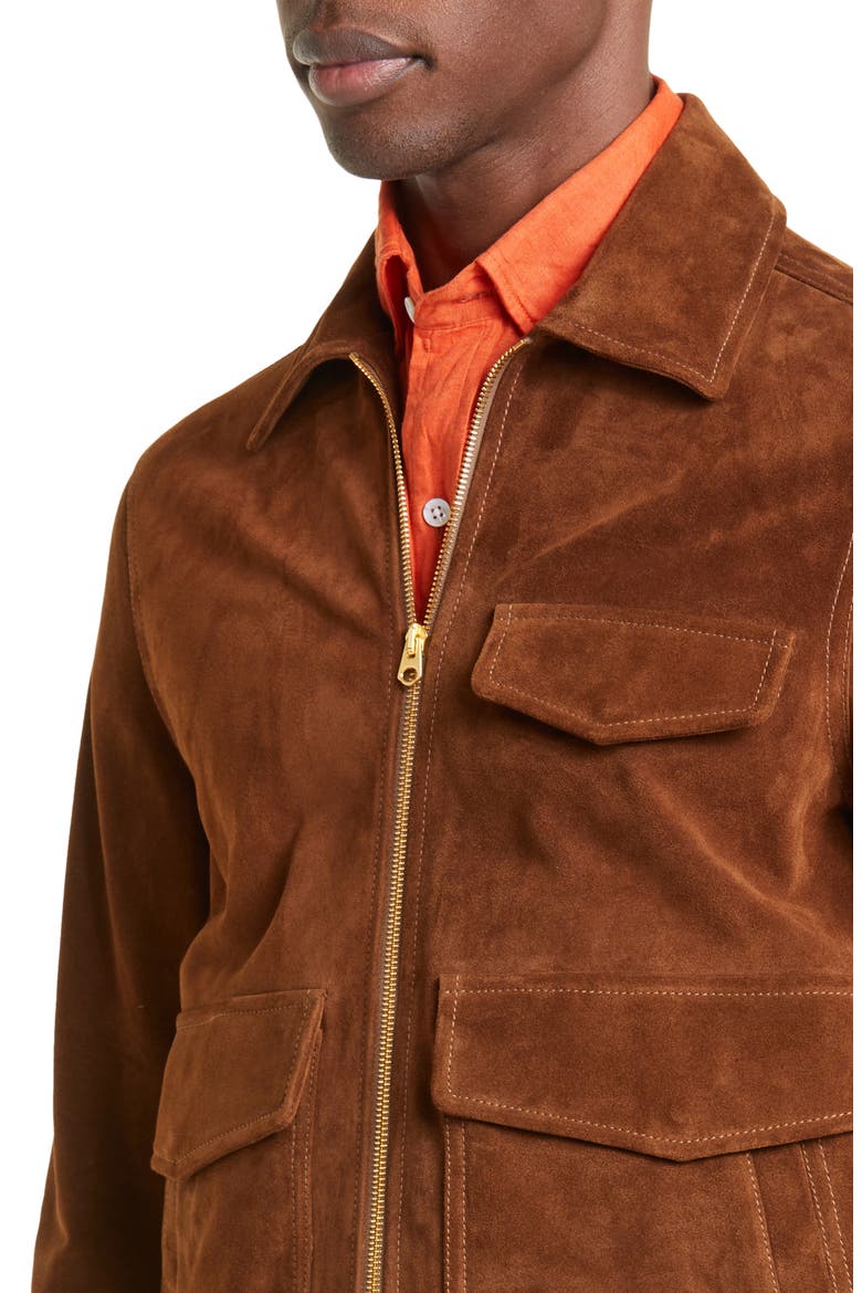 A2 Suede Bomber Jacket, Alternate, color, BROWN 300