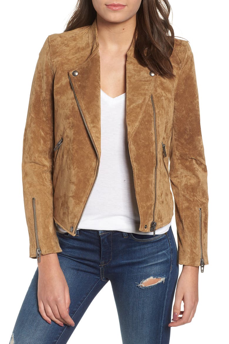 No Limit Suede Moto Jacket, Main, color, CASABLANCA