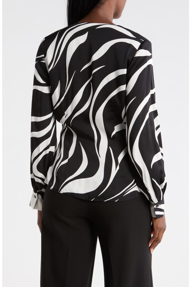 The Estelle Wrap Front Silk Blend Top, Alternate, color, WILDSIDE