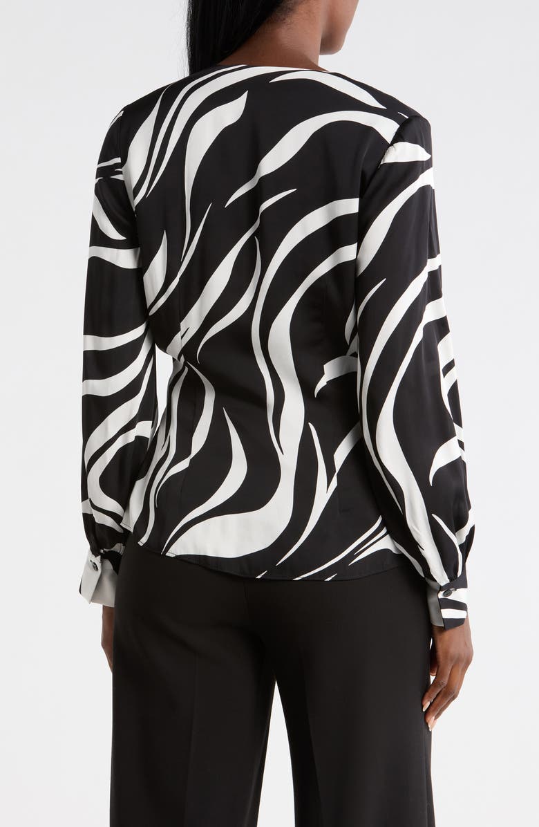 Elie Tahari The Estelle Wrap Front Silk Blend Top, Alternate, color, Wildside