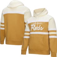 Mitchell & Ness Men's Mitchell & Ness Tan/Cream Cincinnati Reds Head Coach Pullover Hoodie