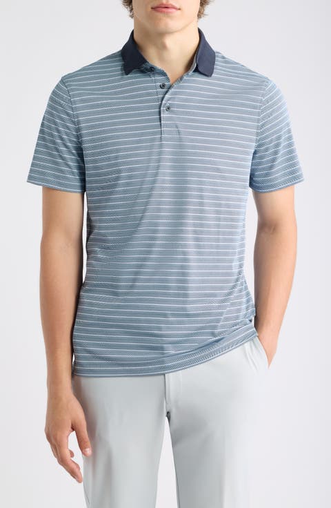 Herringbone Stripe Performance Polo