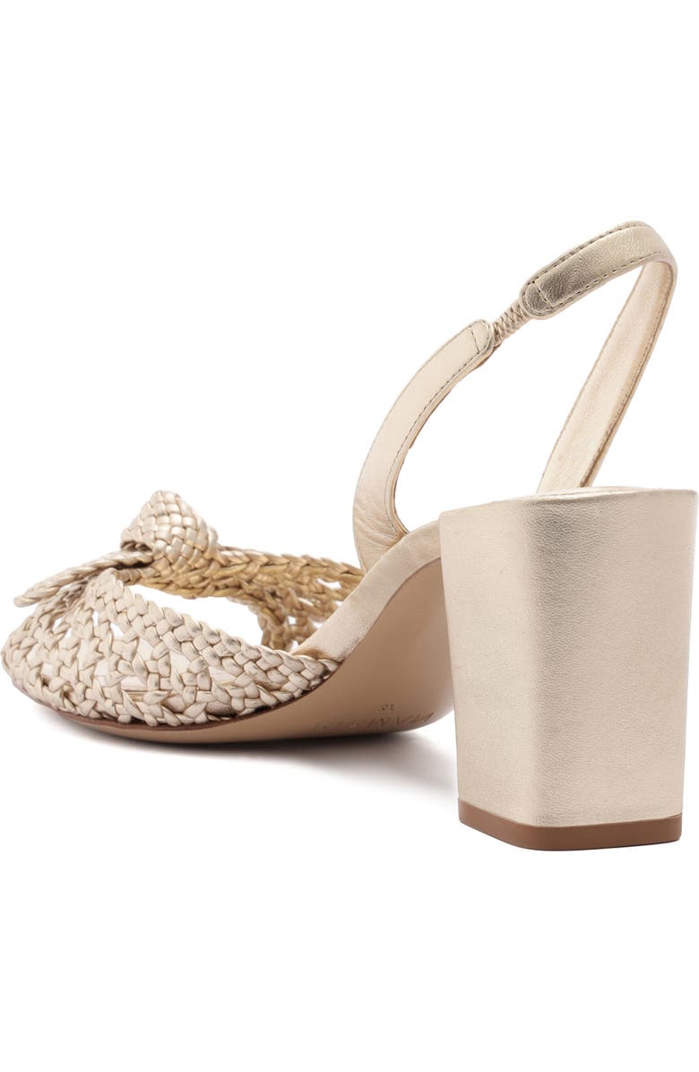 Alexandre Birman Easy Clarita Tresse Block Heel Slingback Sandal, Alternate, color, Golden