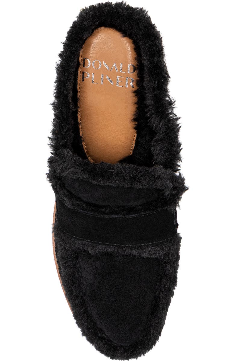Donald Pliner Faux Shearling Lined Wedge Clog, Alternate, color, Black