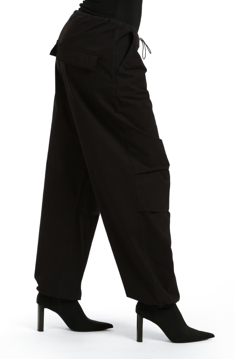 Mavi Jeans Hill Toggle Waist Wide Leg Cargo Pants, Alternate, color, Dark Smoke Move