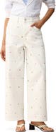 Bayeas Floral Embroidered Wide Leg Jeans