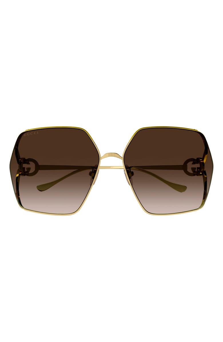 Gucci 64mm Gradient Oversize Square Sunglasses, Main, color, 