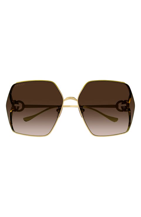 64mm Gradient Oversize Square Sunglasses