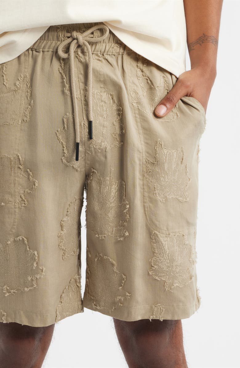 OAS Palmoza Nicola Jacquard Fil Coupé Drawstring Shorts, Alternate, color, Light Brown