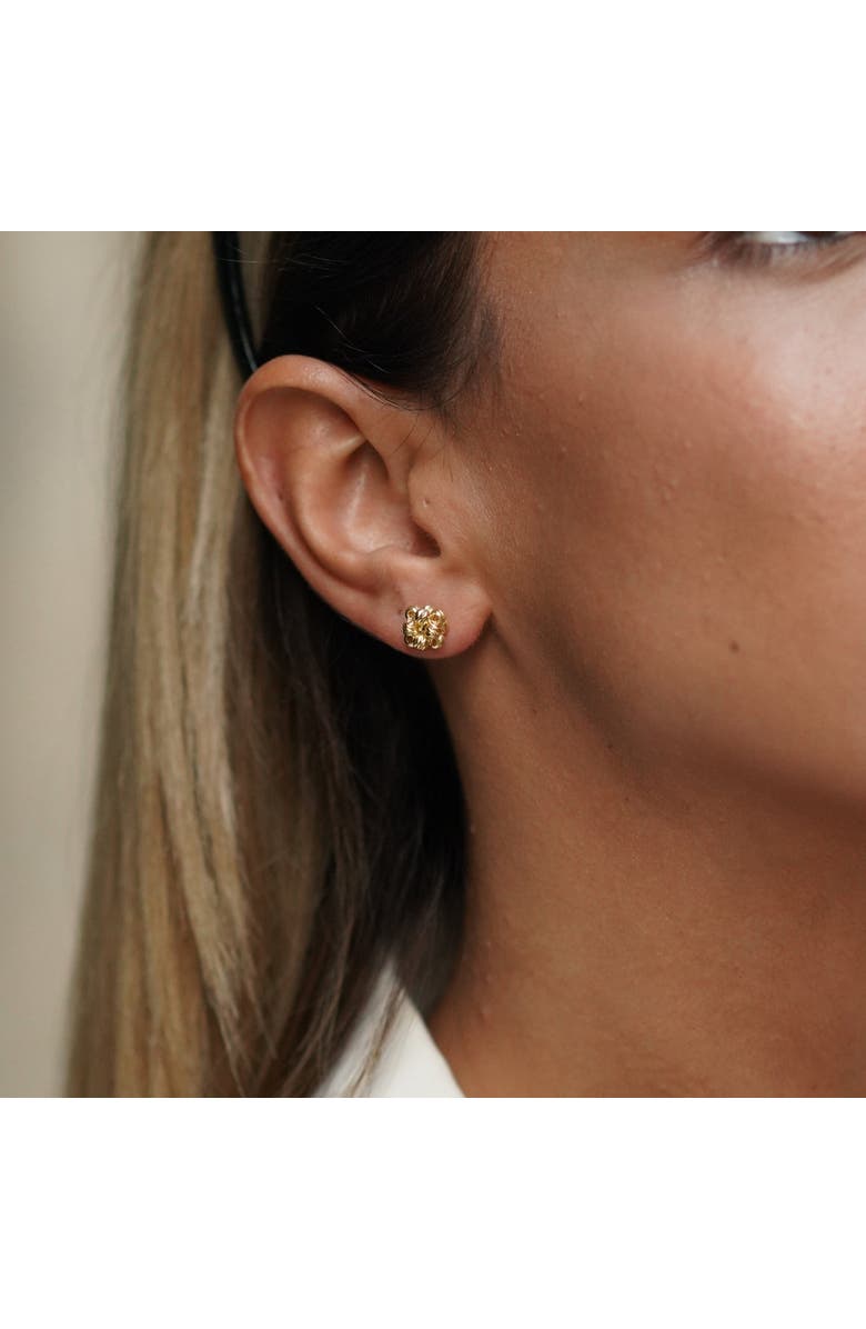 Spero London Sterling Silver Dorissa Beaded Stud Earring, Alternate, color, Gold