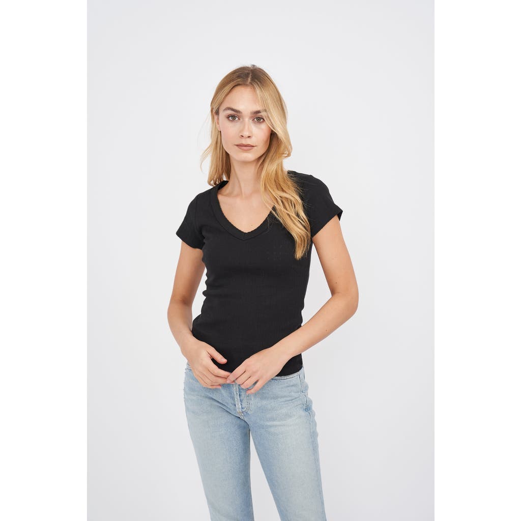 Marea Pointelle V-neck Tee