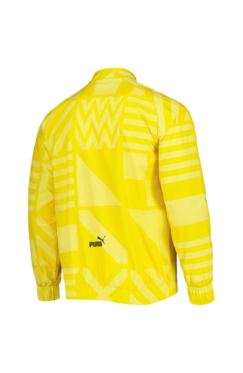PUMA Men's Puma Yellow Borussia Dortmund Pre-Match Raglan Full-Zip Training Jacket, Alternate, color, Yellow