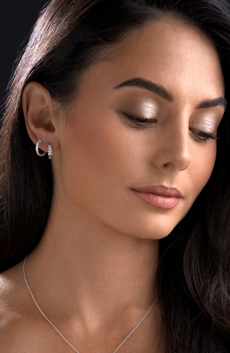 Bony Levy Audrey Diamond Huggie Hoop Earrings, Alternate, color, 18K White Gold