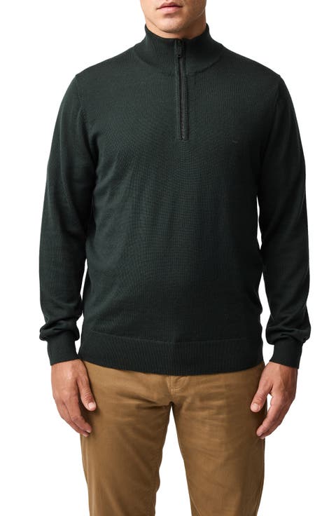 Nobles Funnel Neck Merino Wool Half Zip Sweater