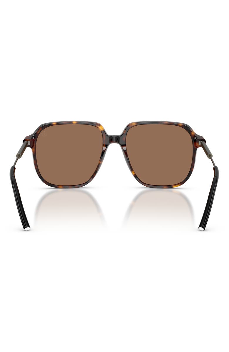Moncler 54mm Pilot Sunglasses, Alternate, color, Shiny Havana / Brown Solid