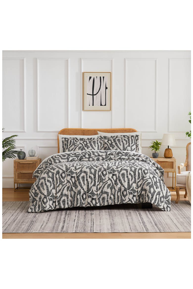Khari Reversible Duvet & Sham Set, Alternate, color, CHARCOAL