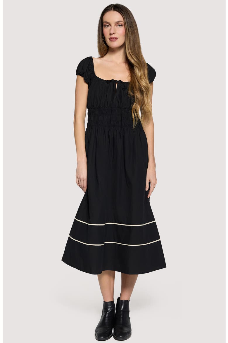 Cara Dream Midi Dress, Alternate, color, BLACK-CREAM