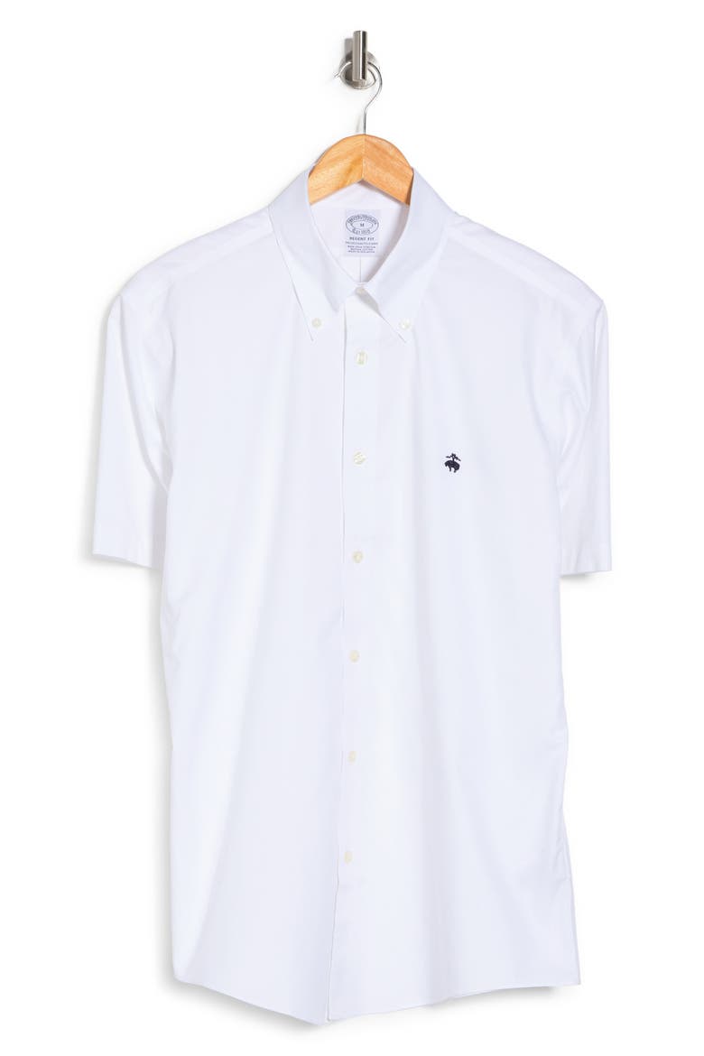 Short Sleeve Button-Down Shirt, Alternate, color, WHITE