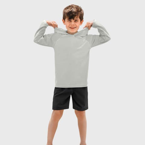 Boys and Girls UPF 50+ Long Sleeve Hooded Rashguard Tee (Toddler/Kids)